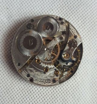 Antique Waltham Mass 15 Jewels Pocket Watch Movement And Face