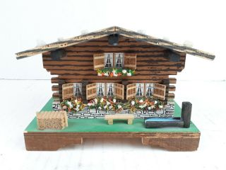 Vintage Mapsa Wood Swiss Music Box Chalet Hand Made " For Elise " West Germany