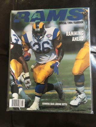 Nfl 1994 Los Angeles Rams Football Official Yearbook Kept Jerome Bettis
