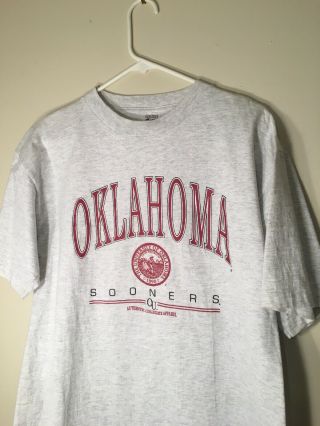 Vintage 90s Oklahoma Sooners University T - Shirt L Single Stitch Made In Usa