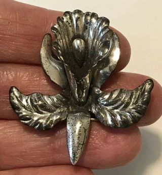 Vintage Beau Sterling Silver Orchid Flower Brooch Pin 1 - 5/8” By 1 - 5/8”