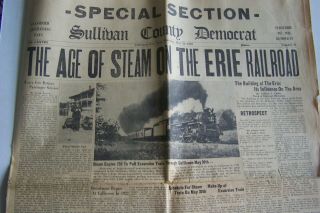 " The Age Of Steam On The Erie Railroad " - Sull Co Democrat Newspaper - Special - 1970