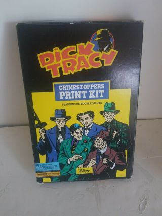 Dick Tracy Crimestoppers Print Kit Vintage Ibm Dos 5.  25 Floppy Disk Commodore 64
