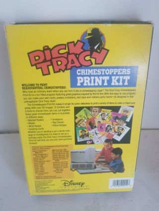 Dick Tracy Crimestoppers Print Kit Vintage IBM DOS 5.  25 Floppy Disk Commodore 64 2