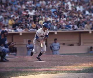 1969 Photo Transparency Ron Swoboda At Bat Action York Mets