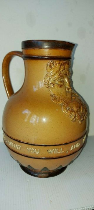 Antique DOULTON LAMBETH stoneware Bacchus jug 2