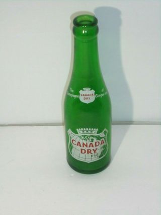 Vintage Duraglas Canada Dry Champagne Of Ginger Ales Green Soda Pop Bottle