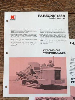2 VTG Koehring Parsons Ladder Trencher 155A 255A Brochure Specification Sheets 2