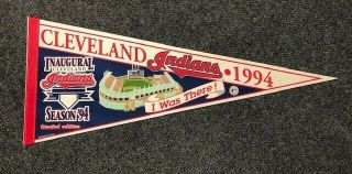 1994 Cleveland Indians Inaugural Limited Edition Opening Day Pennant Mlb -