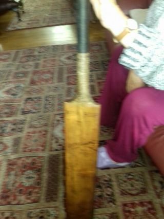 Vintage Rare Fh Ayres Ltd England Antique Cricket Bat With Crickters Name On