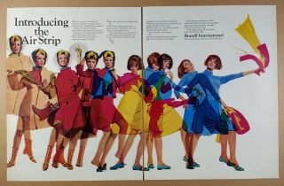 1966 Braniff Airlines Emilio Pucci Stewardess Uniforms Vintage Print Ad