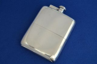Antique Silver Plate Hip Flask With Removable Cup Base -