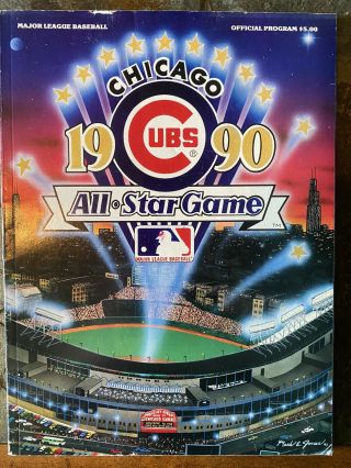 1990 Mlb All Star Game Program Wrigley Field Chicago July 10 Al Vs Nl
