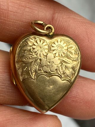 Antique 9ct Gold Front And Back Mark Heart Locket Pendant