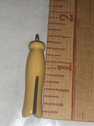 Vintage Miniature Bakelite Yellow Clothes Pin Charm,  Has A Loop