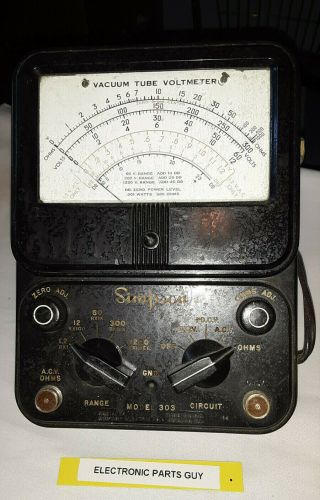 Item 148 Antique / Vintage Simpson Model 303 Vacuum Tube Electric Multimeter