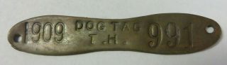 Very Rare Vtg 1909 Dog Tag License Tax Registration Territory Of Hawaii Antique