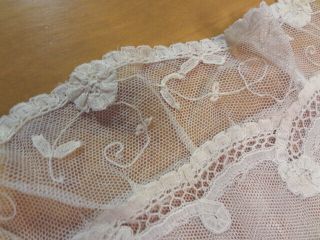 Fabulous Early Vintage Brussels Princess Net Lace Pillow Sham 3