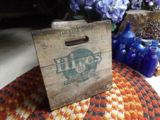 Old Rustic Primitive Vintage Hires Root Beer Wood Box Side Crate Side Sign 2