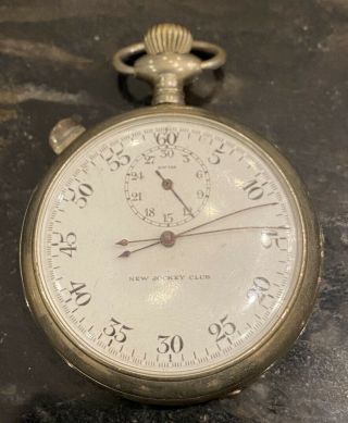 Antique Jockey Club Dual Split Second Chronograph Pocket Watch