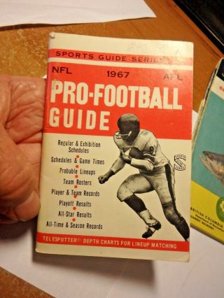 Jjj - 1967 Nfl,  Afl Pro - Football Guide 96 Pages By Snibbe Sports