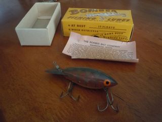 VTG Bomber lure 513 red side perch w/box and paper 3