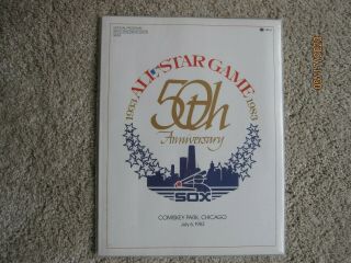 1983 All Star Game Program Unscored Scorecard Mlb Baseball Chicago White Sox