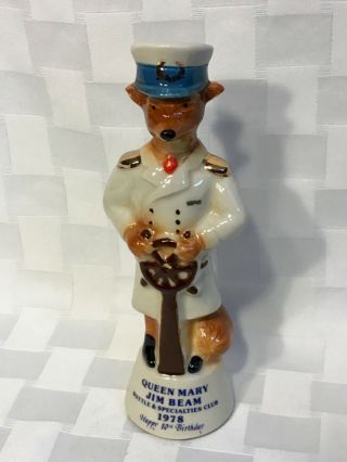 Vintage 1978 Jim Beam Queen Mary Boating Captain Fox Figurine Paperweight