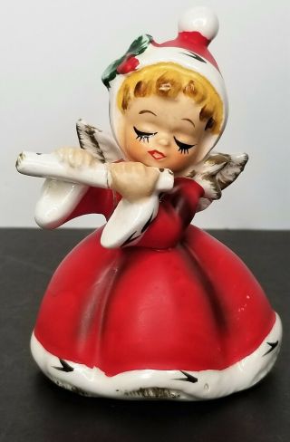Napcoware Vintage Christmas Angel Playing The Flute Figurine (repaired) X - 7258