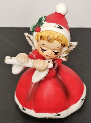 Napcoware Vintage Christmas Angel Playing The Flute Figurine (Repaired) X - 7258 2