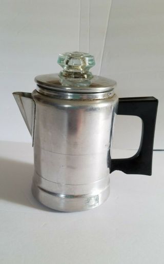 Vintage 2 Cup Comet Aluminum Percolator Coffee Pot,  Camping Made In Usa 6 " Tall