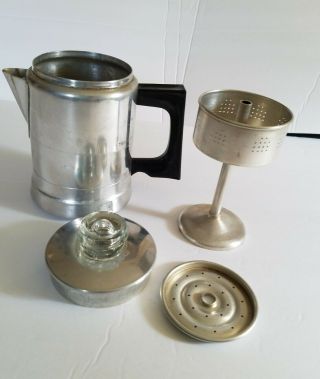 Vintage 2 Cup COMET Aluminum Percolator Coffee Pot,  Camping made in USA 6 