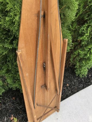 Antique VTG Wooden Primitive Ironing Board Folding Wood 49.  5” Cocktail Drink Bar 2