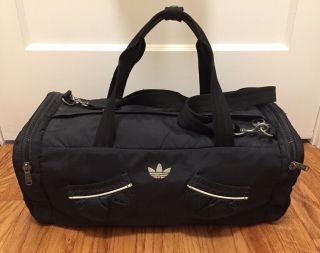 Vintage Adidas Bag Duffle Sports Purse Black Carry On Suitcase Gym Unisex 1990s