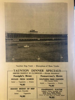 1977 Taunton Greyhound Program September 29. 2