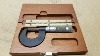 Vintage Brown & Sharpe 1 " Micrometer W/wood Case