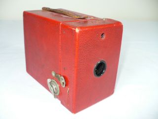 Vintage Red " Kodak Rainbow Hawk - Eye No.  2 Model C " Box Camera Collectible - L@@k
