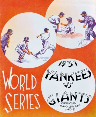 1937 World Series Program Photo,  Yankees Vs Giants Yankees Win 4 Games To 18x10