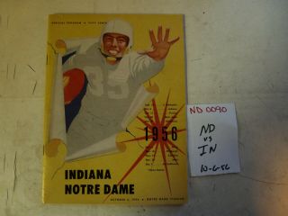 10/6/56 Notre Dame Vs Indiana Football Program Big Ten