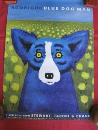 Vintage Blue Dog Man Poster,  C1999
