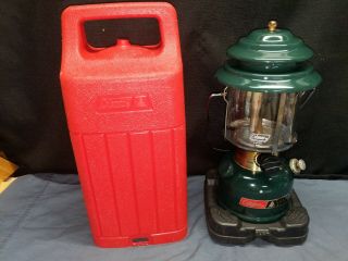 Vintage Coleman Lantern Cl2 With Red Carry Case 2/85