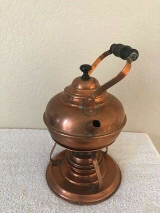 Antique Copper Tea Kettle with Burner 2