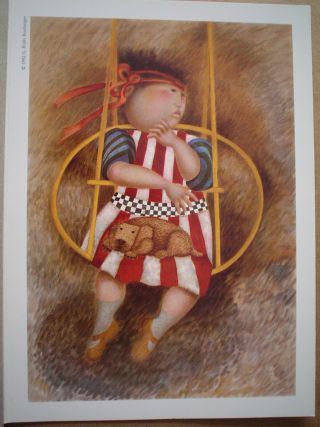 Graciela Rodo Boulanger - Vintage Promotion Card For " La Balancoire Jaune " Litho