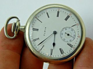 Vintage Antique Elgin Grade 291 16 Size 7 Jewel Pocket Watch For Repair