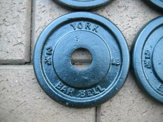 Vintage York Barbell 2 - 1/2 / 2.  5 Lbs Standard Weight Plates