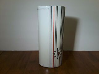 Ak Kaiser " Linea " Oval Porcelain Vase 1161 Red/black Geometric West Germany Vtg