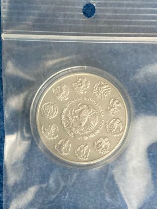 2018 1 oz.  999 Fine Silver Mexican Libertad Antiqued BU coin only 1,  000 minted 2