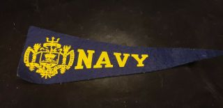 Navy Midshipmen Mini Vintage Wool Pennant With Holder