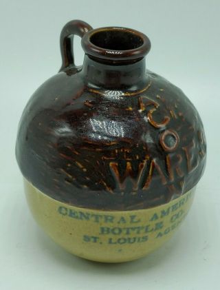 Vintage Uhl Pottery Mini Miniature Acorn Wares Jug St.  Louis Agents