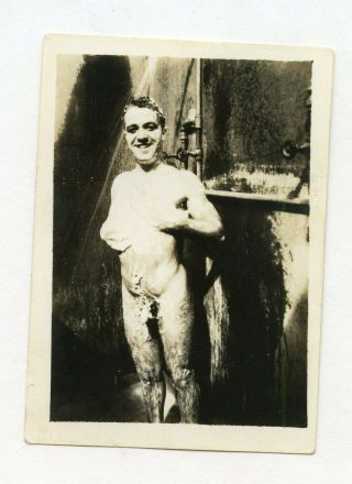 11 Vintage Photo Nude Soldier Man In The Shower Snapshot Gay
